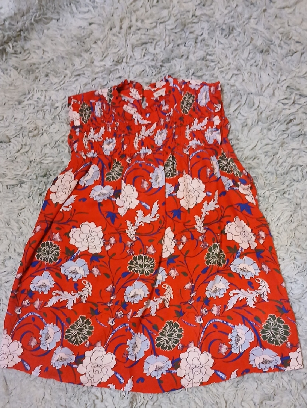 Red Floral Tube Tank Top